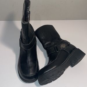 Vintage Harley Davidson black leather boots 1.5” heel.